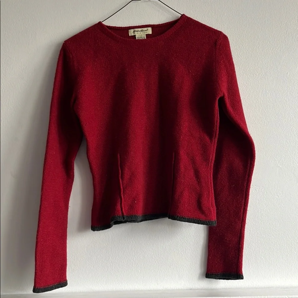 Eddie Bauer Red Crew Neck Sweater - Picture 1 of 4